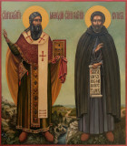Icono de los santos Metodio y Cirilo