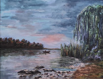 on the river