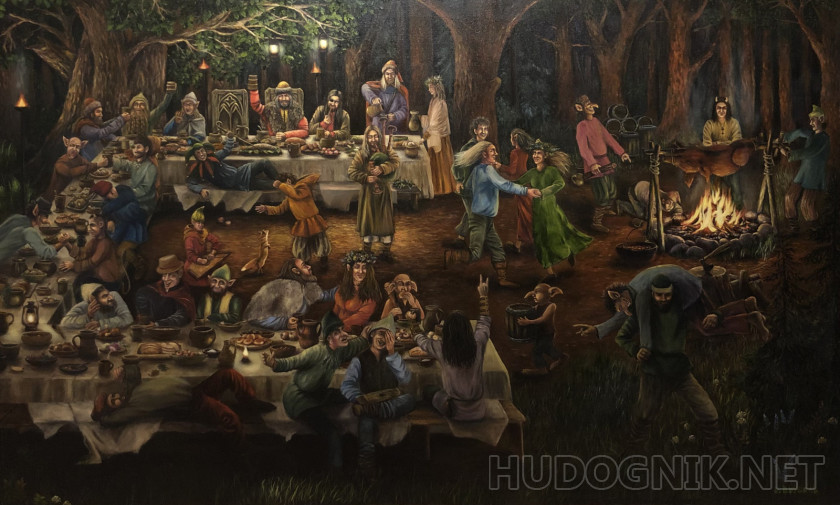 Reunión. Festín en el bosque.