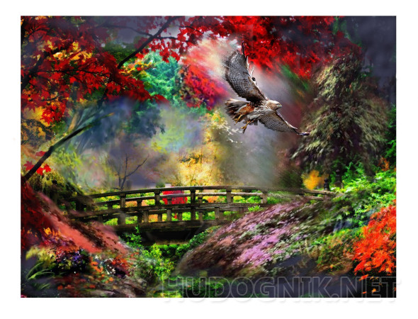 Картина Полет лесного ястреба. Размеры: 80x60, Год: 2016, Цена: 61269 ...