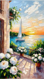 paisaje con un velero