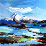 Sea coast against the backdrop of mountains