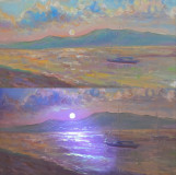 Moonlit night. Day and night. The project &quot;Light physics in painting&quot; ZhNataly.