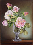 Copia del cuadcopy of Cecil Kennedy&#039;s painting Roses in a Glassro Rosas en un vaso de Cecil Kennedy