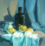 Bodegón masculino con limones