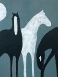 Caballos en lienzo