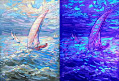 Regata. Serie &quot;Club Náutico&quot;. Día y noche. El proyecto &#039;semáforos en pintura&#039;, que brilla intensamente