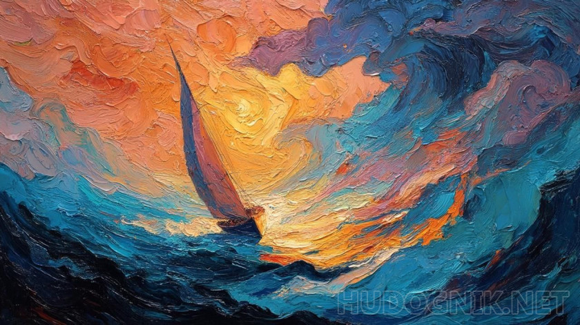 Velero al atardecer