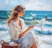 girl and seagull