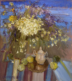 Still life on blue