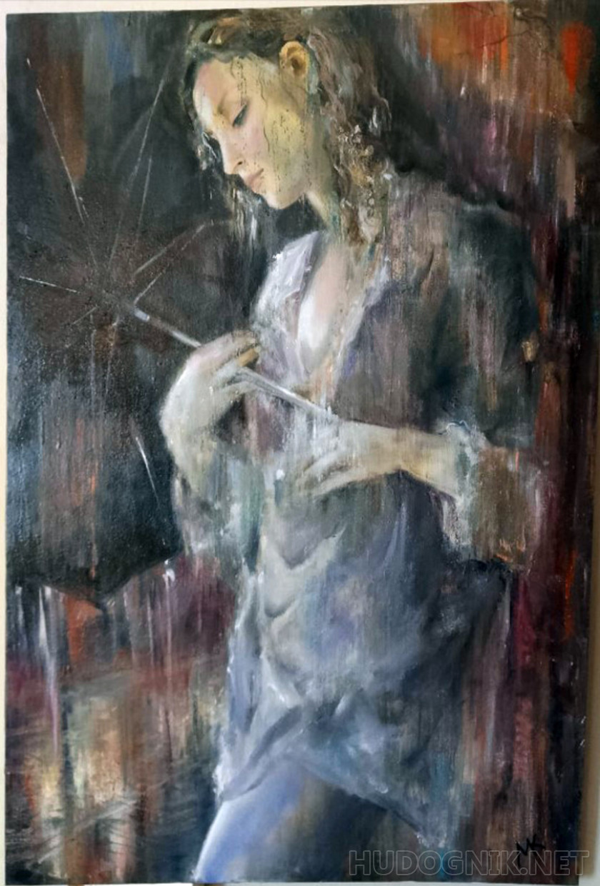 Girl under an umbrella
