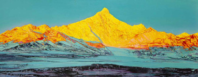 Mountain peaks Sun, happiness, heaven