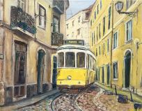 Tranvía amarillo 28 Lisboa Alfama Portugal