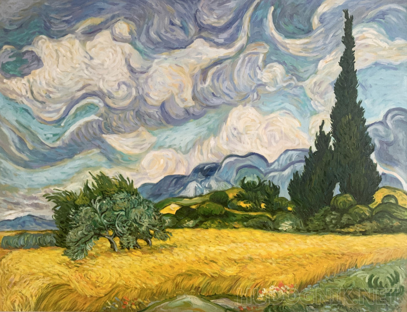 Copia de van Gogh " campo de Trigo con ciprés