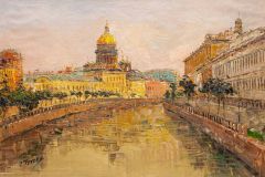 View of St. Isaac's Cathedral across the canal. CV version
