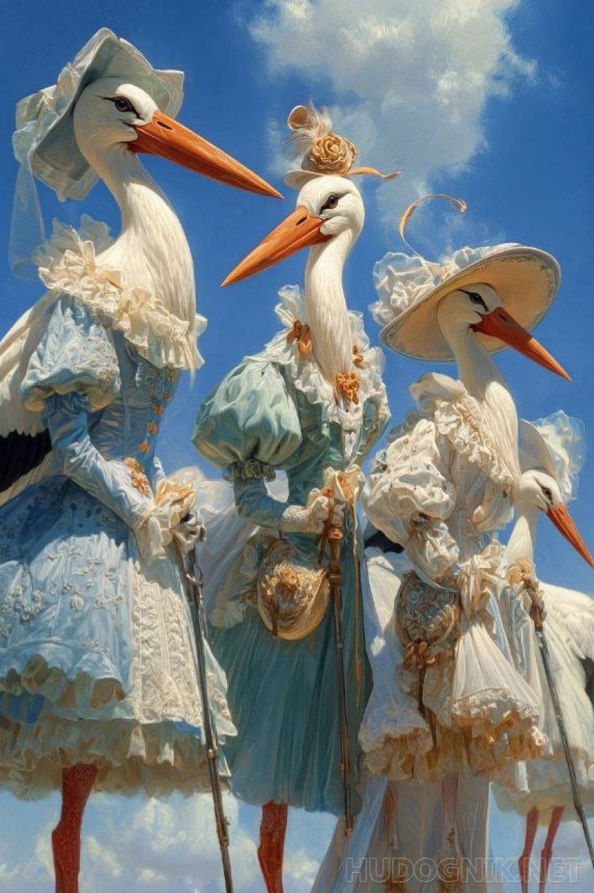 Элегантный парад аистов