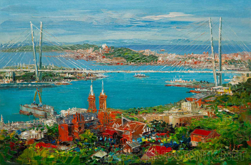 Where the country meets the sun. Golden Bridge. Vladivostok