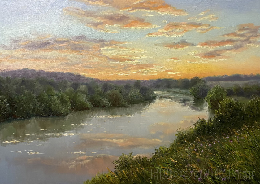 Закат над речкой