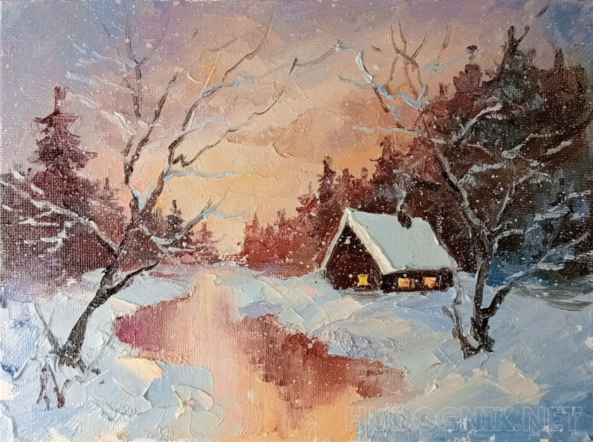 "Зимний вечер у леса"