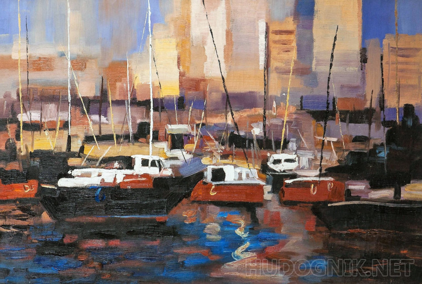 Лодки. Красный тон