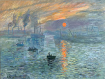 A copy of Claude Monet&#039;s painting &quot;Impression. The Rising Sun&quot;