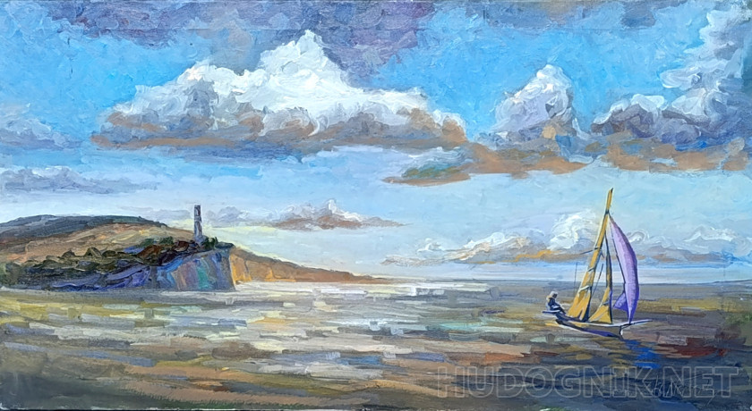 Mar negro marrón. Otoño. Plein Air ZhNataly