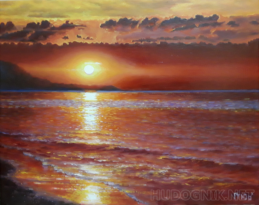 El ojo que todo lo ve de la puesta de sol carmesí