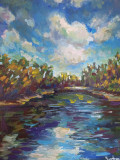 Autumn landscape on the river