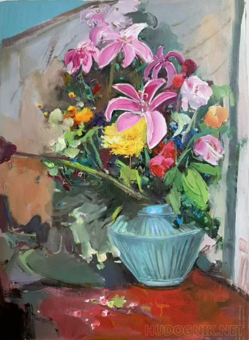 Подарки лета. Букет с лилиями