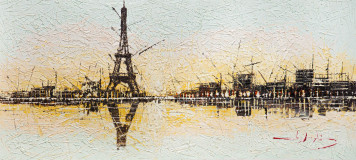 Вид на Эйфелеву башню на рассвете