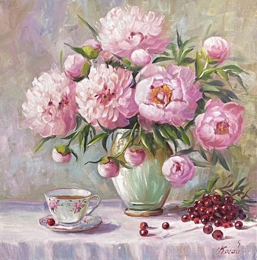 Утро с пионами