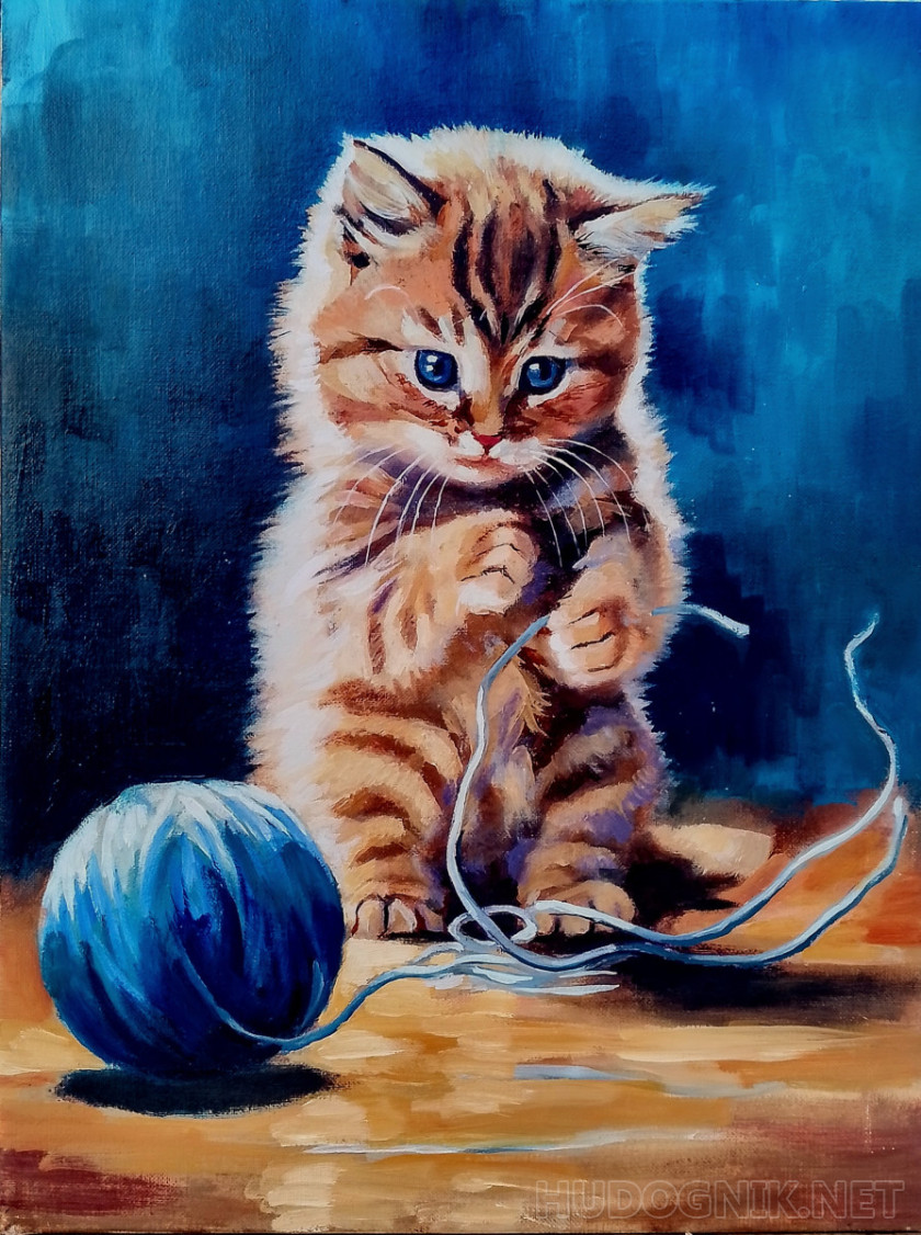 Котёнок и пряжа