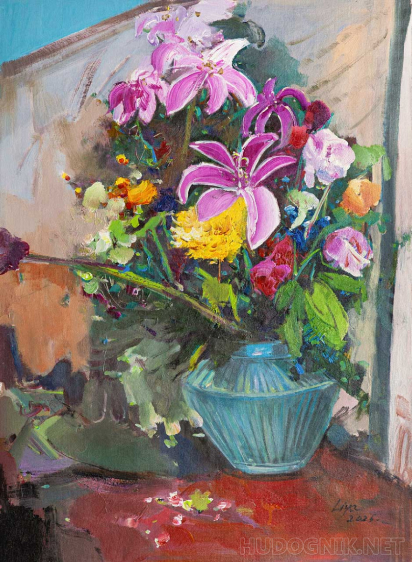 Подарки лета. Букет с лилиями