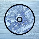 Разлив (2) Графика с синим узором в образе виниловой пластинки