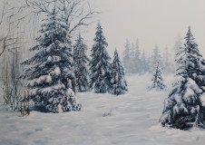 Winter Christmas trees