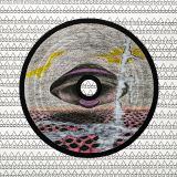 Знак Фантастическая картина с пейзаже Летающий корабль Земля из глаз