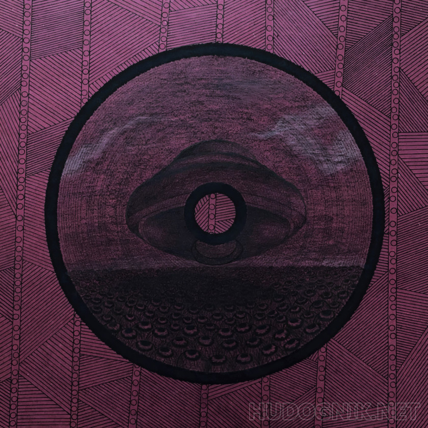 Знак (Ред) Черно-белая фантастическая графика на красной бумаге