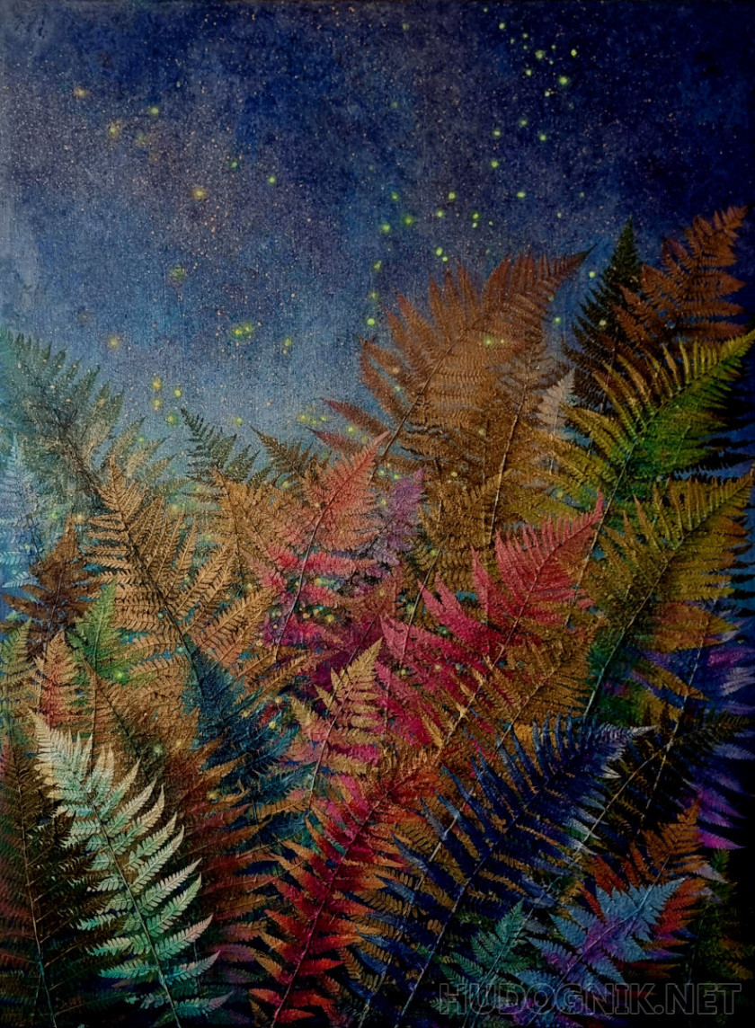Папоротник. Светлячки.