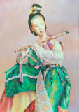 Chinese woman with a flute