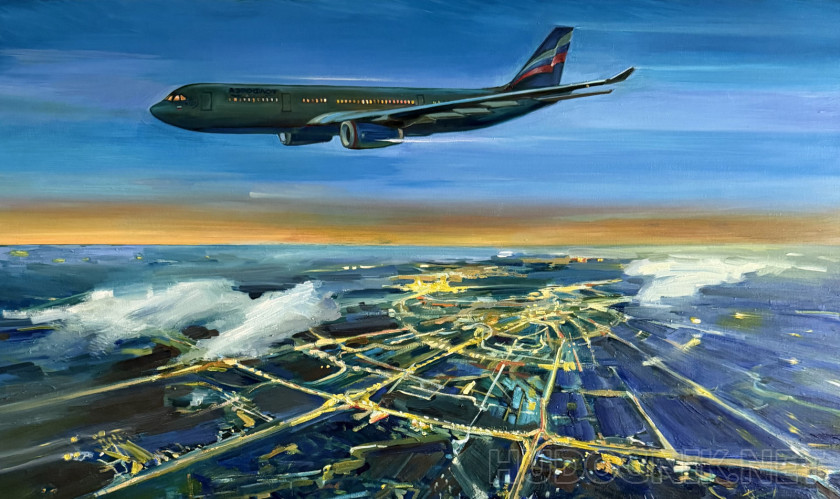 Avión vuela sobre Moscú