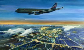 Avión vuela sobre Moscú