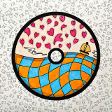 Super Lovin’ A3 Одинокий парусник под дождем из сердечек