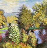 (copia) de Claude Monet «El rincón del jardín en Mongeron, 1876»