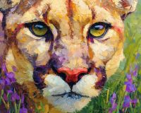 Paraíso de flores de puma al amanecer