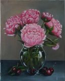 Пионы с вишней