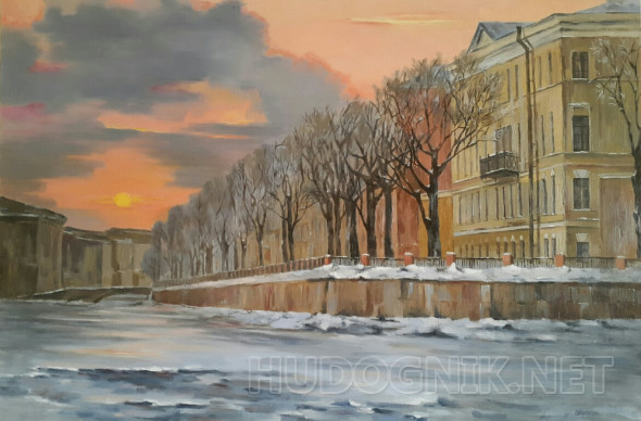 Картина Санкт-Петербург зимой. Размеры: 90x60, Год: 2017, Цена: 9031 ...