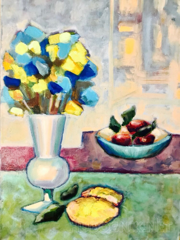 Картина фрукты и цветы. Размеры: 25x35, Цена: 4447 рублей Художник ...