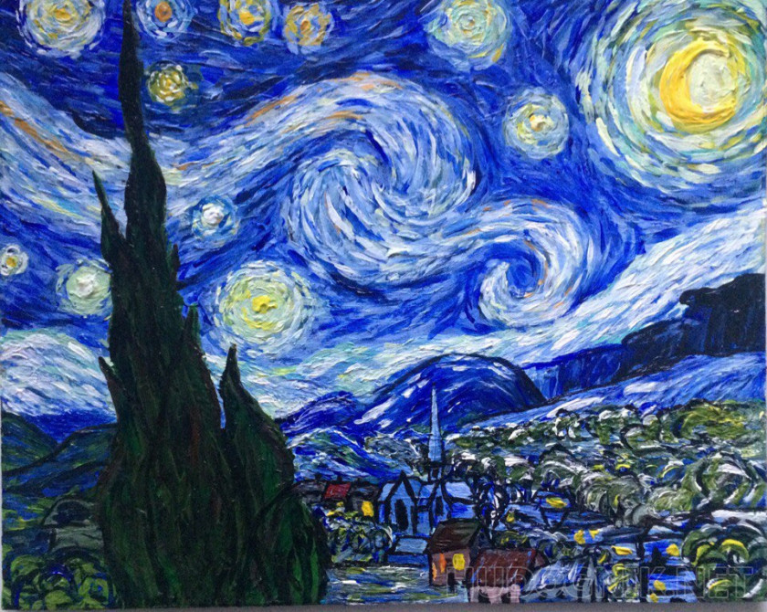 Pintura Copia de una noche Estrellada. Vincent Van Gogh. Tamaño ...