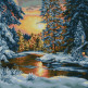 Зимний закат в лесу