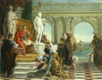 "Patron presents Emperor Augustus liberal arts"